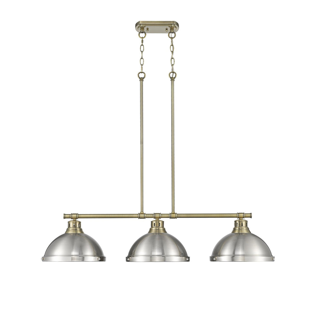 1-Light Pendant With Chain In Rubbed Bronze With Aged Brass by Golden