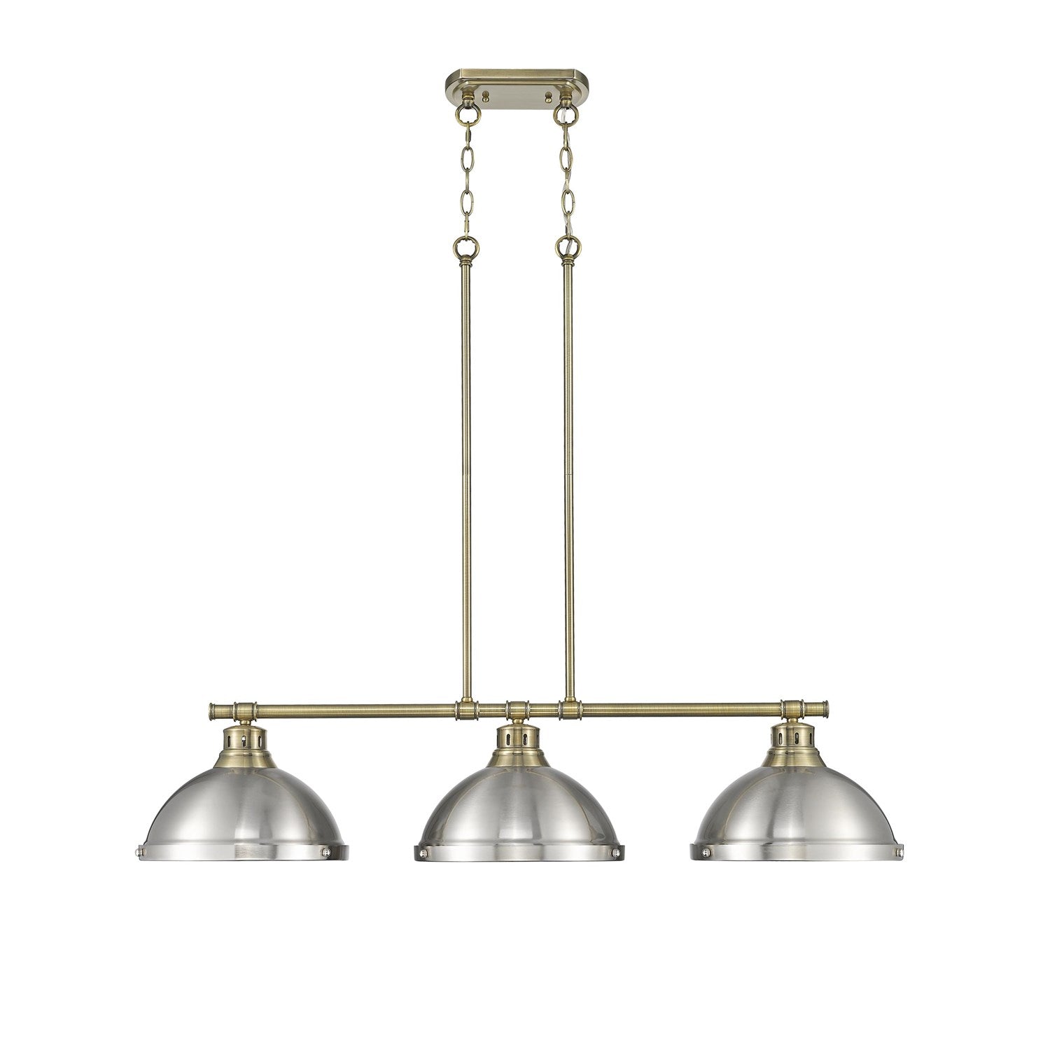 1-Light Pendant With Chain In Rubbed Bronze With Aged Brass by Golden