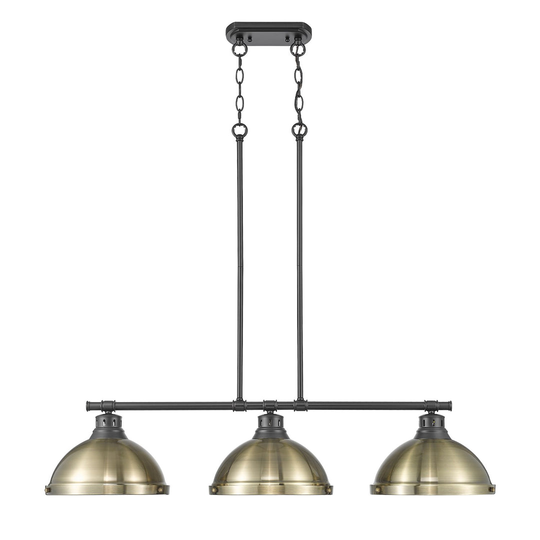 1-Light Pendant With Chain In Rubbed Bronze With Matte Navy by Golden