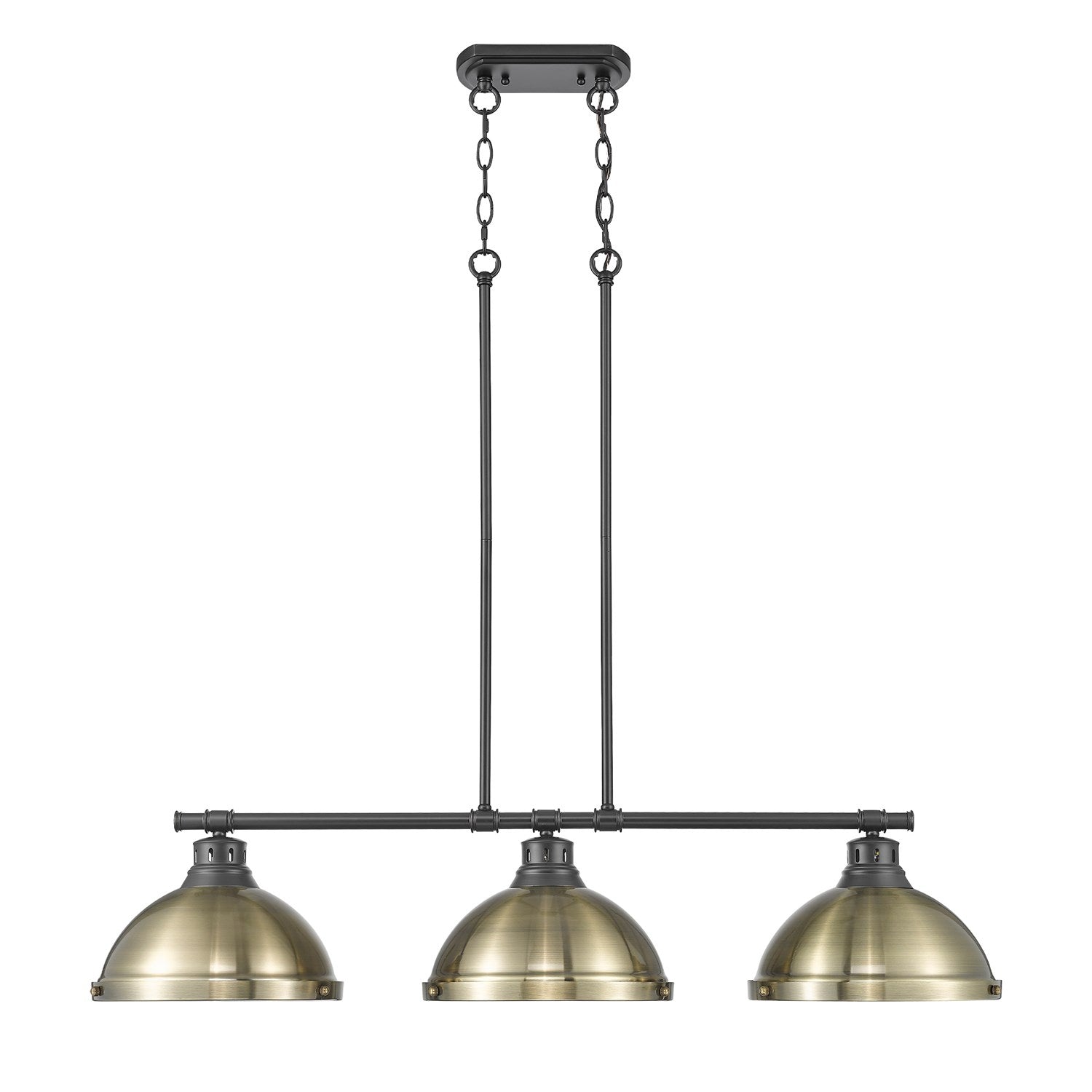 1-Light Pendant With Chain In Rubbed Bronze With Matte Navy by Golden