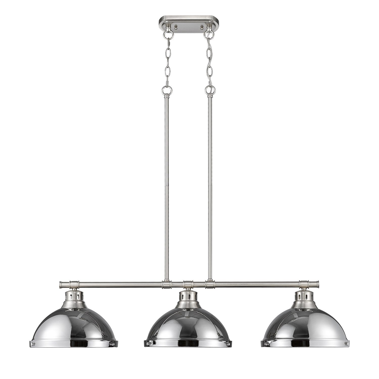 Small Pendant With Rod In Chrome With Matte White by Golden