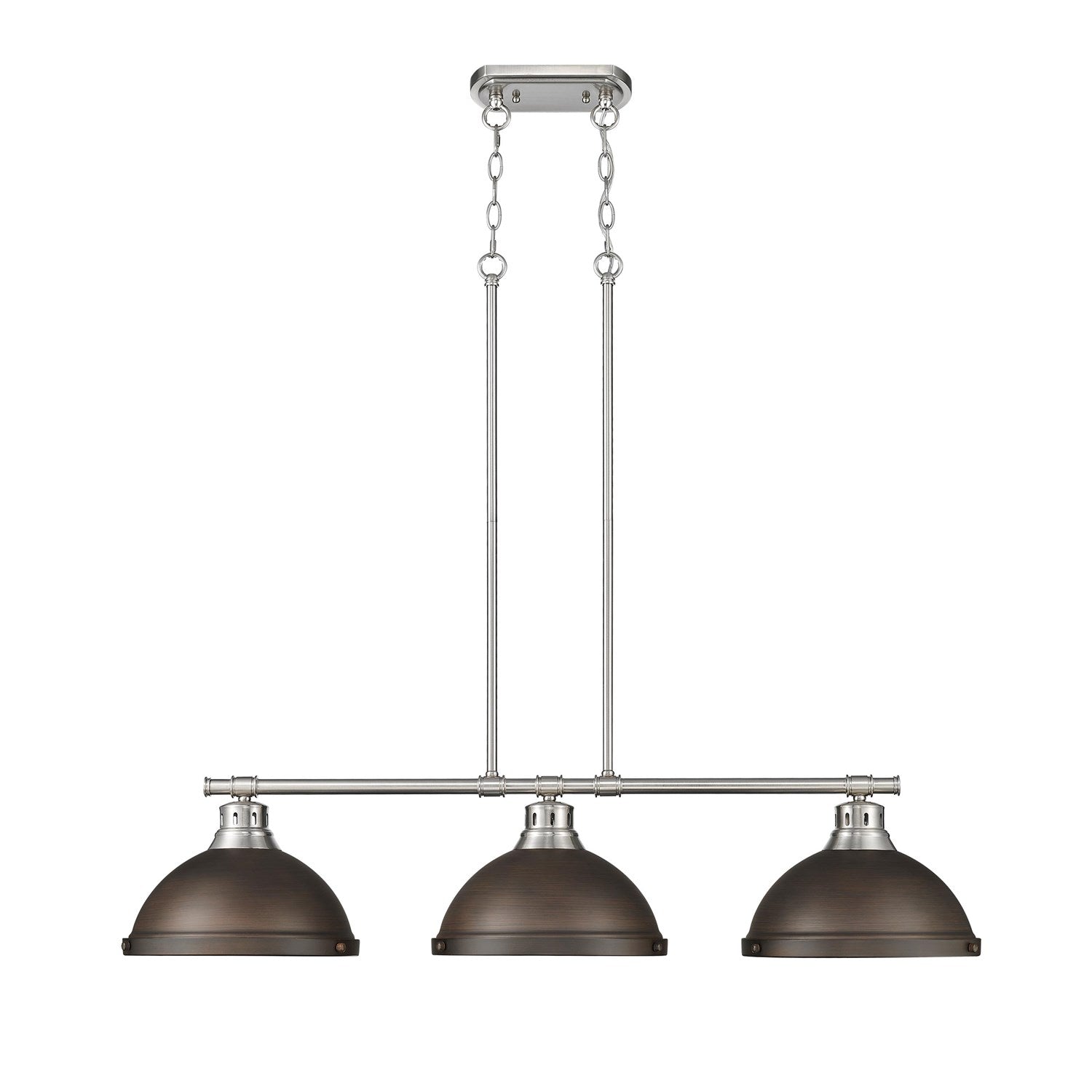 Small Pendant With Rod In Pewter With Matte White by Golden
