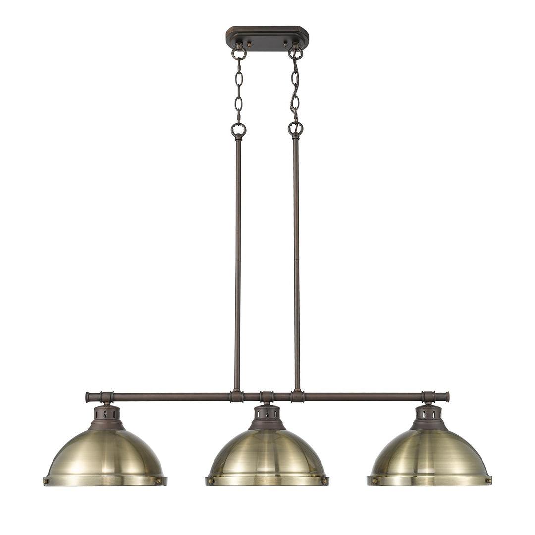 Small Pendant With Rod In Rubbed Bronze With Chrome by Golden
