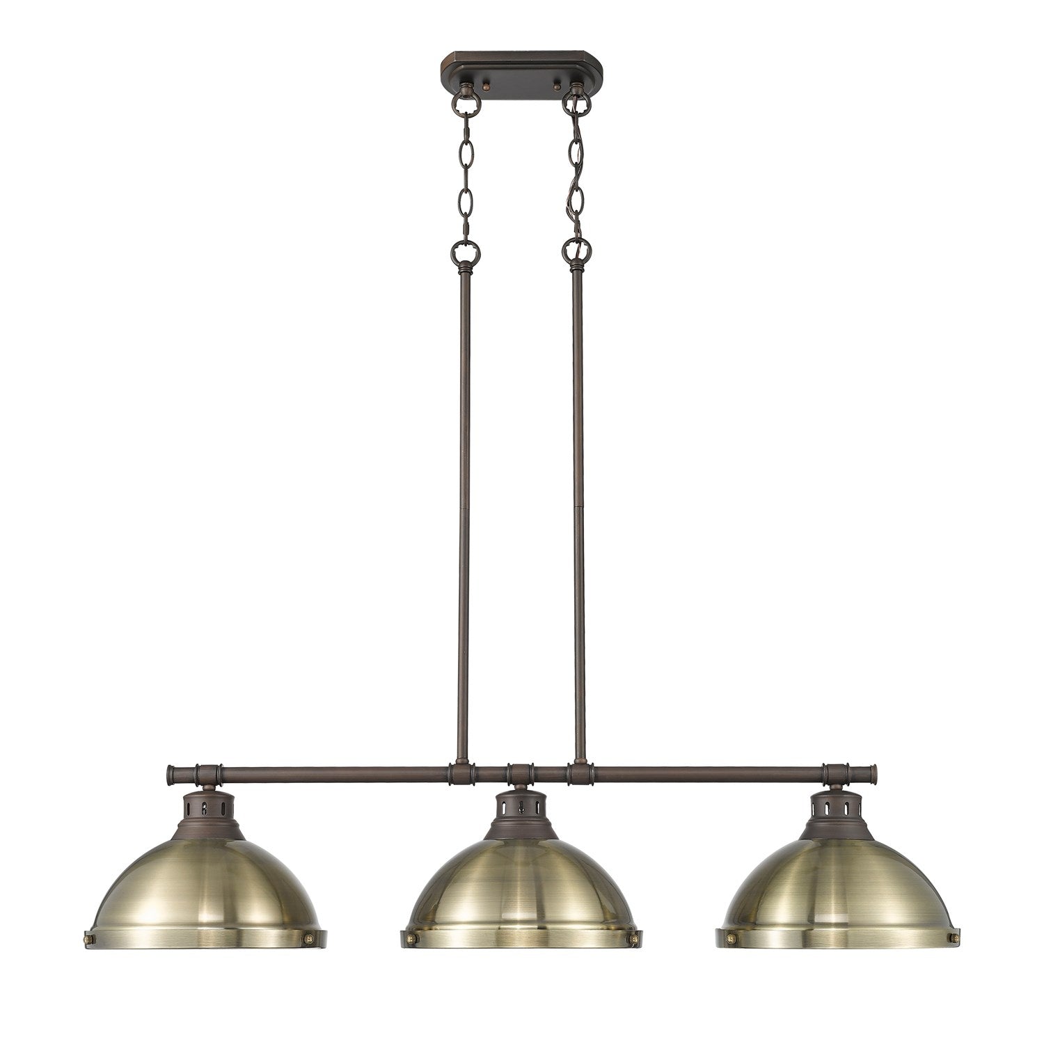 Small Pendant With Rod In Rubbed Bronze With Chrome by Golden