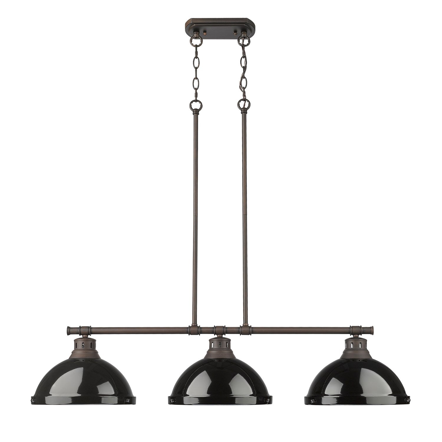 Small Pendant With Rod In Rubbed Bronze With Clear Glass by Golden