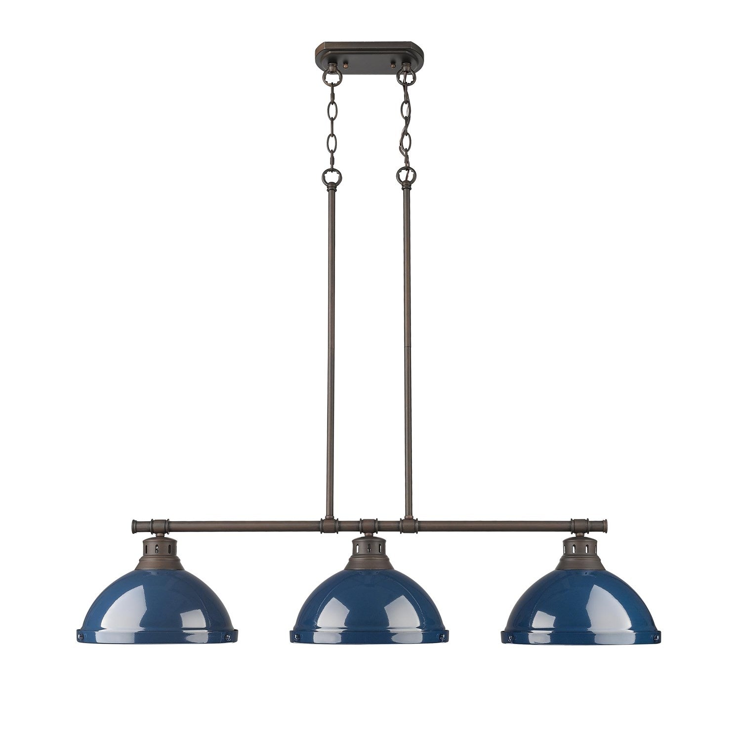 Small Pendant With Rod In Rubbed Bronze With White by Golden