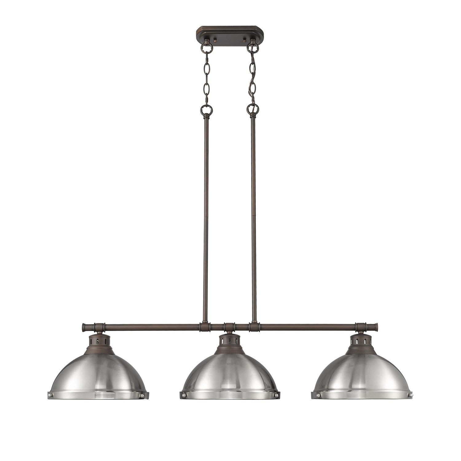 Small Pendant With Rod In Rubbed Bronze With Matte White by Golden