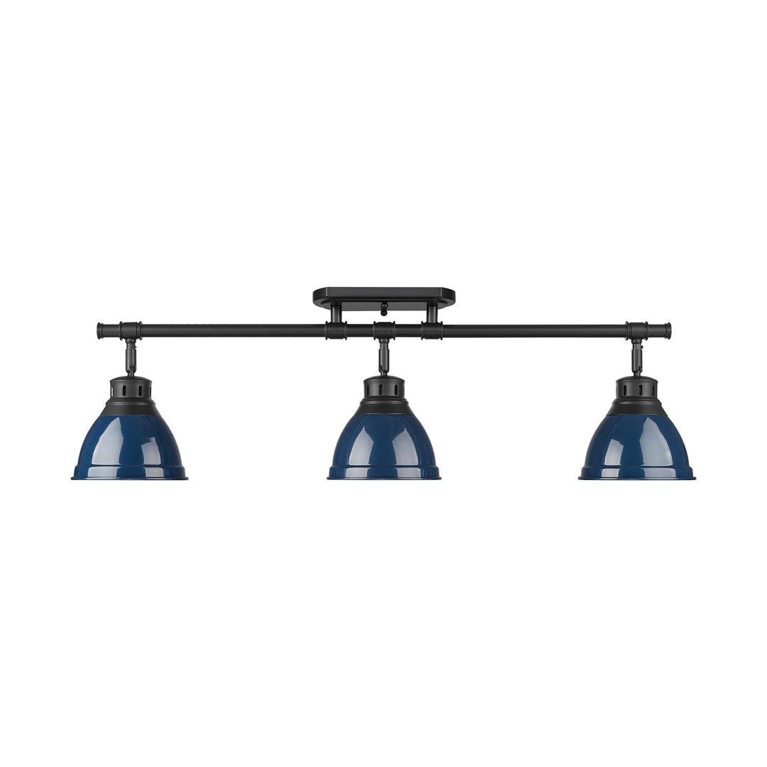 Shepard 3-Light Flush Mount In Modern Brass With Matte Black by Golden