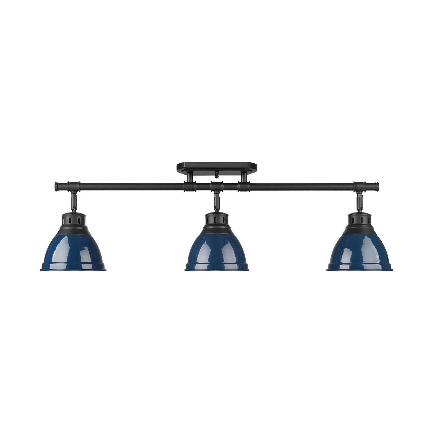 Shepard 3-Light Flush Mount In Modern Brass With Matte Black by Golden