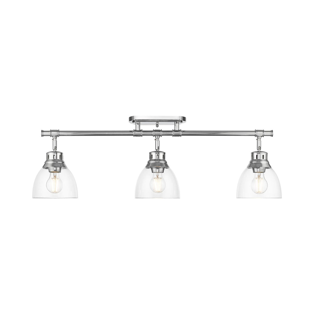 3-Light Semi-Flush - Track Light In Chrome With Clear Glass by Golden