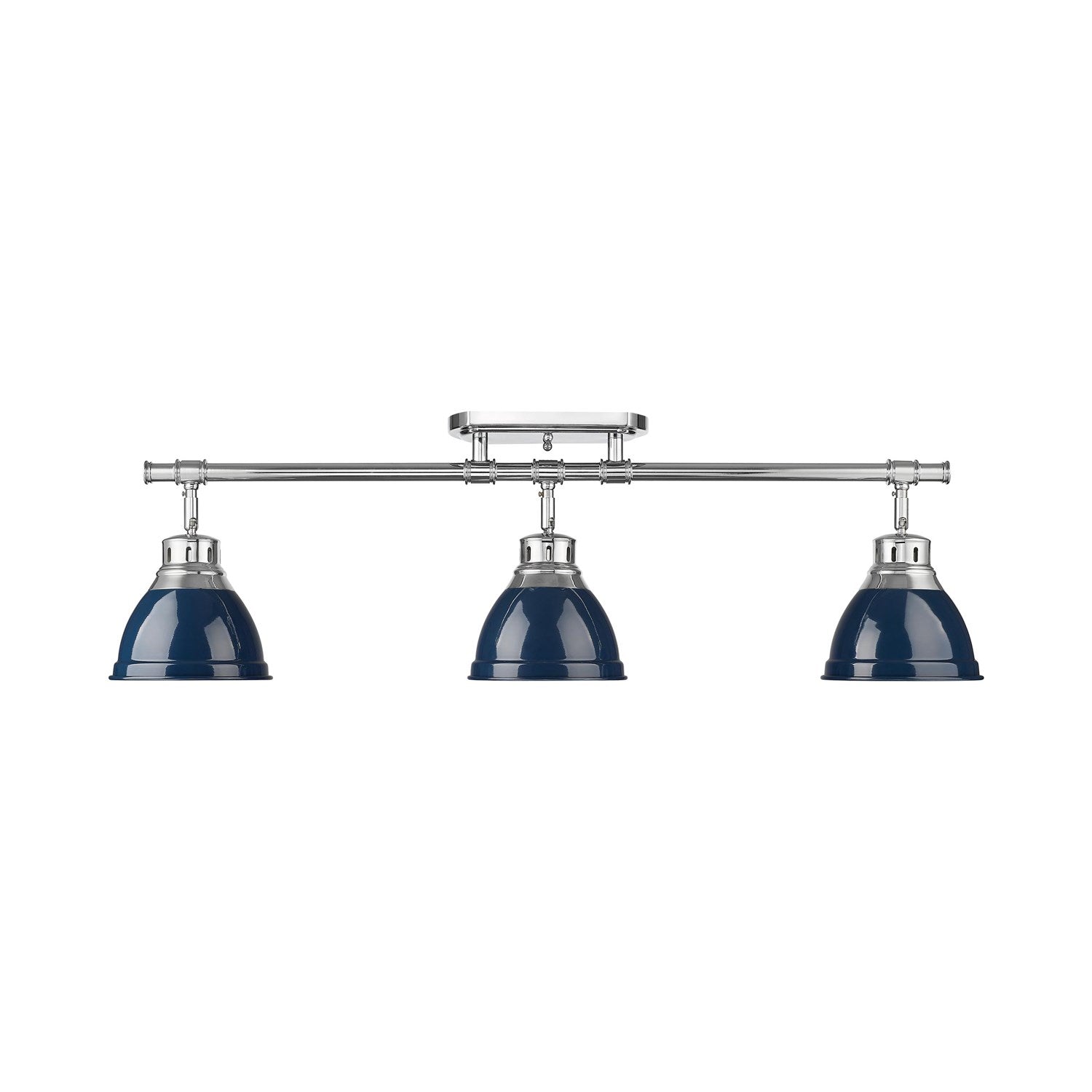 3-Light Semi-Flush - Track Light In Chrome With Matte Navy by Golden