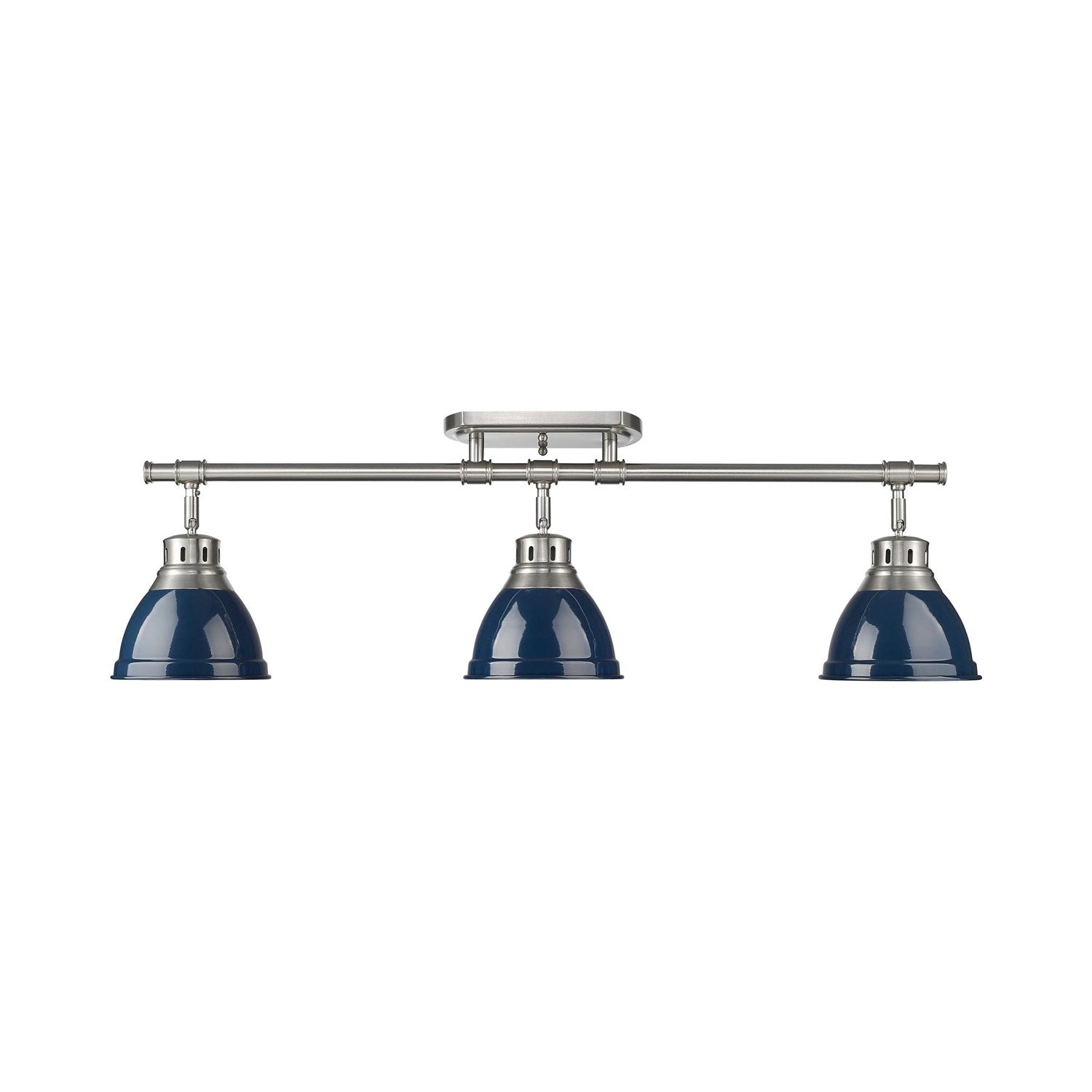 3-Light Semi-Flush - Track Light In Pewter With Matte Navy by Golden