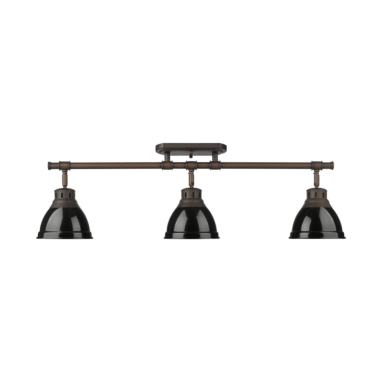 3-Light Semi-Flush - Track Light In Rubbed Bronze With Black by Golden