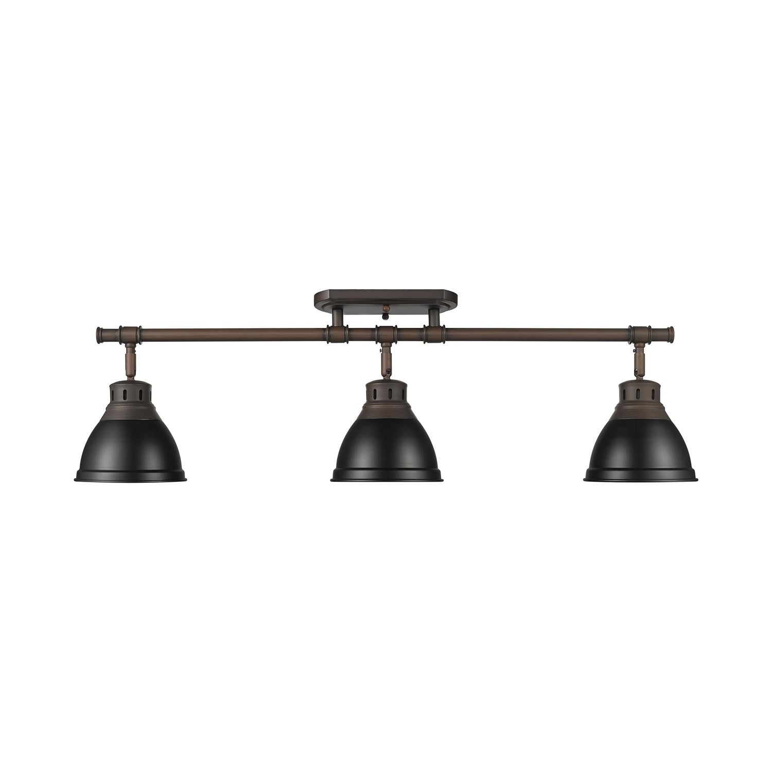3-Light Semi-Flush - Track Light In Rubbed Bronze With Matte Black by Golden