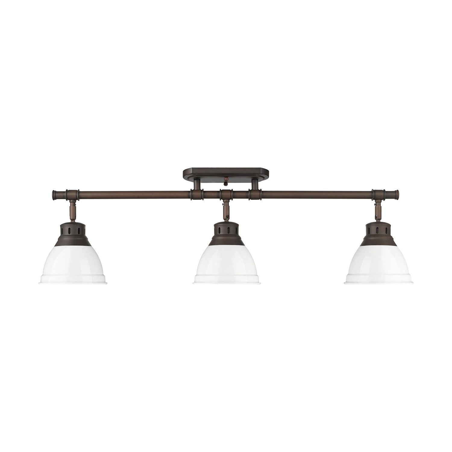 3-Light Semi-Flush - Track Light In Rubbed Bronze With White by Golden