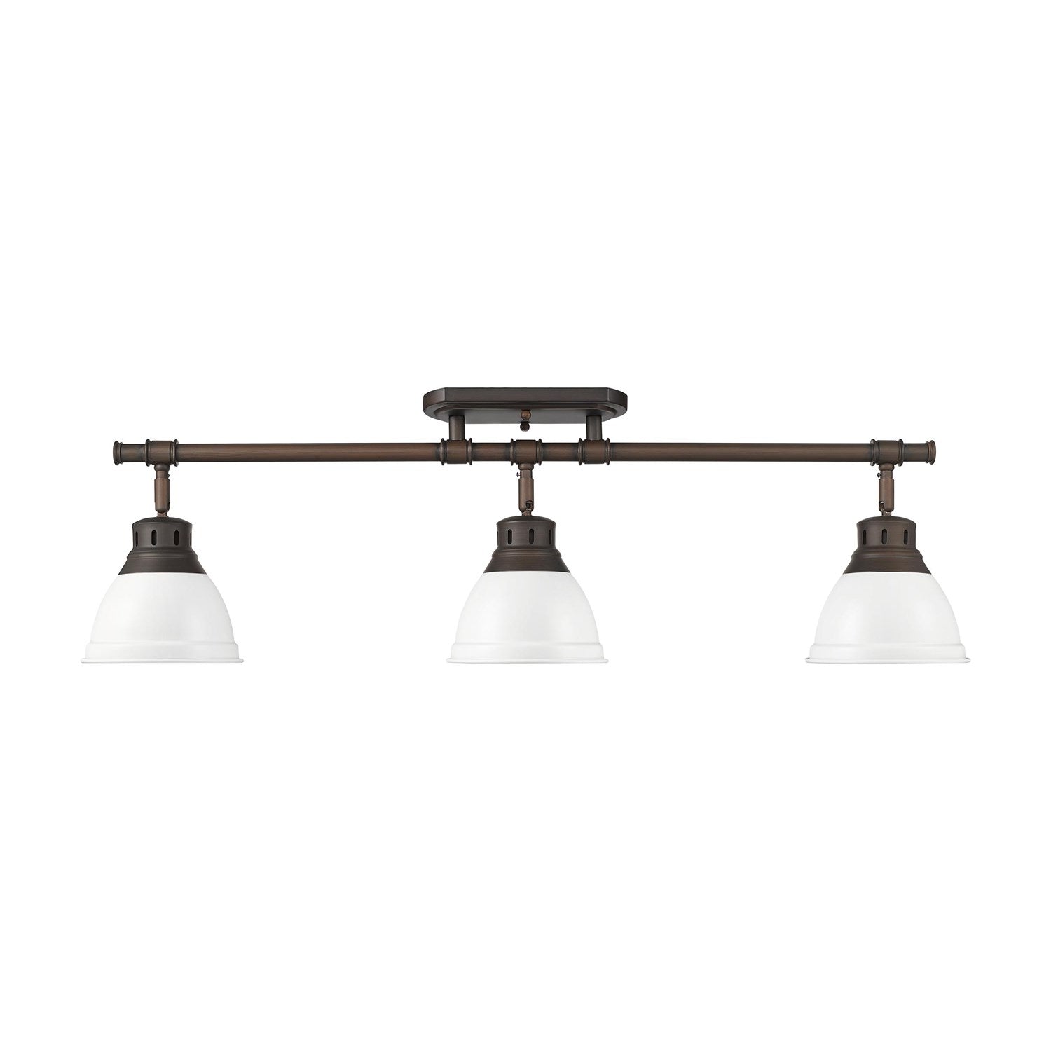 3-Light Semi-Flush - Track Light In Rubbed Bronze With Matte White by Golden