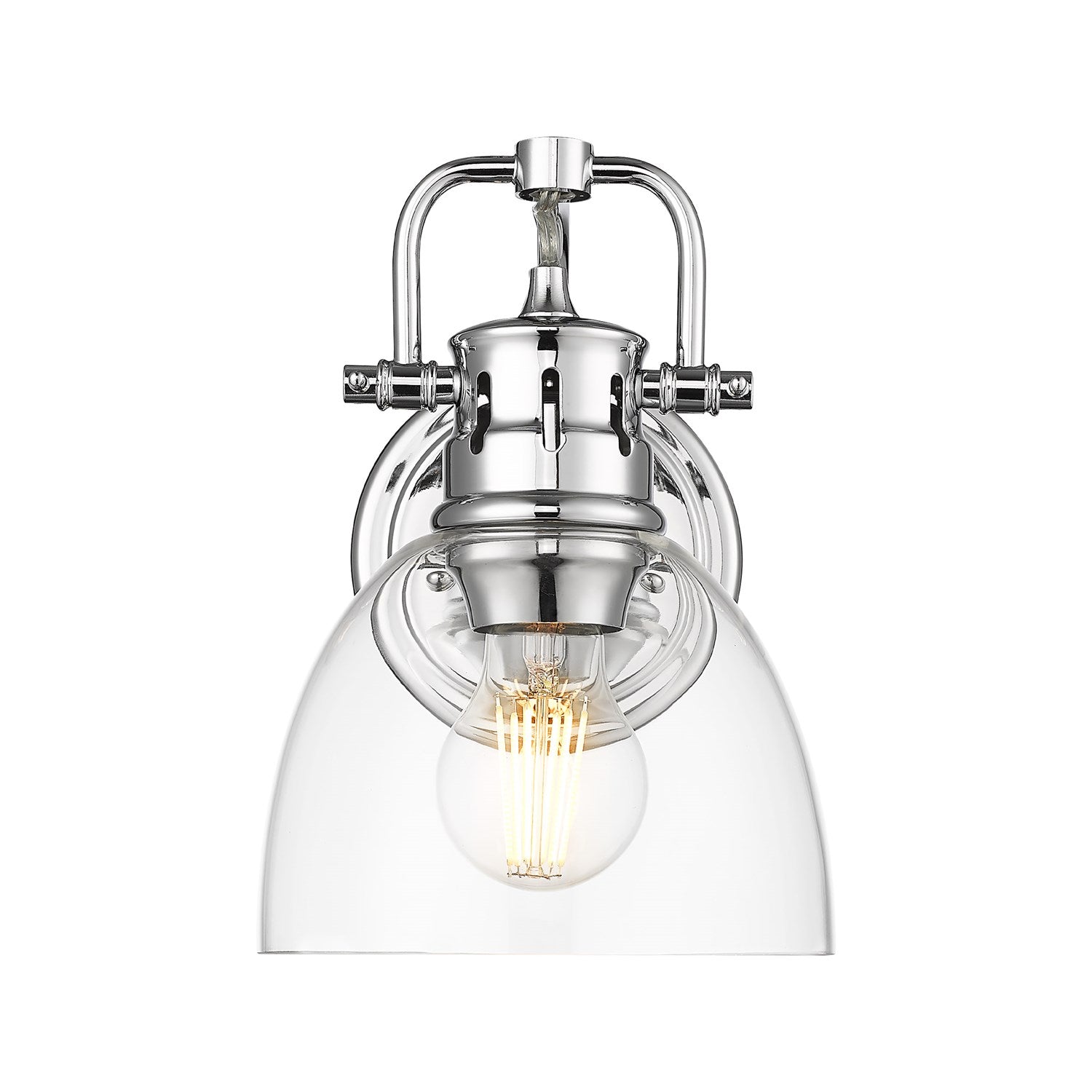 1-Light Bath Vanity In Chrome With Clear Glass by Golden