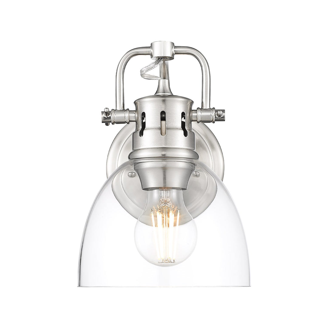 1-Light Bath Vanity In Pewter With Clear Glass by Golden