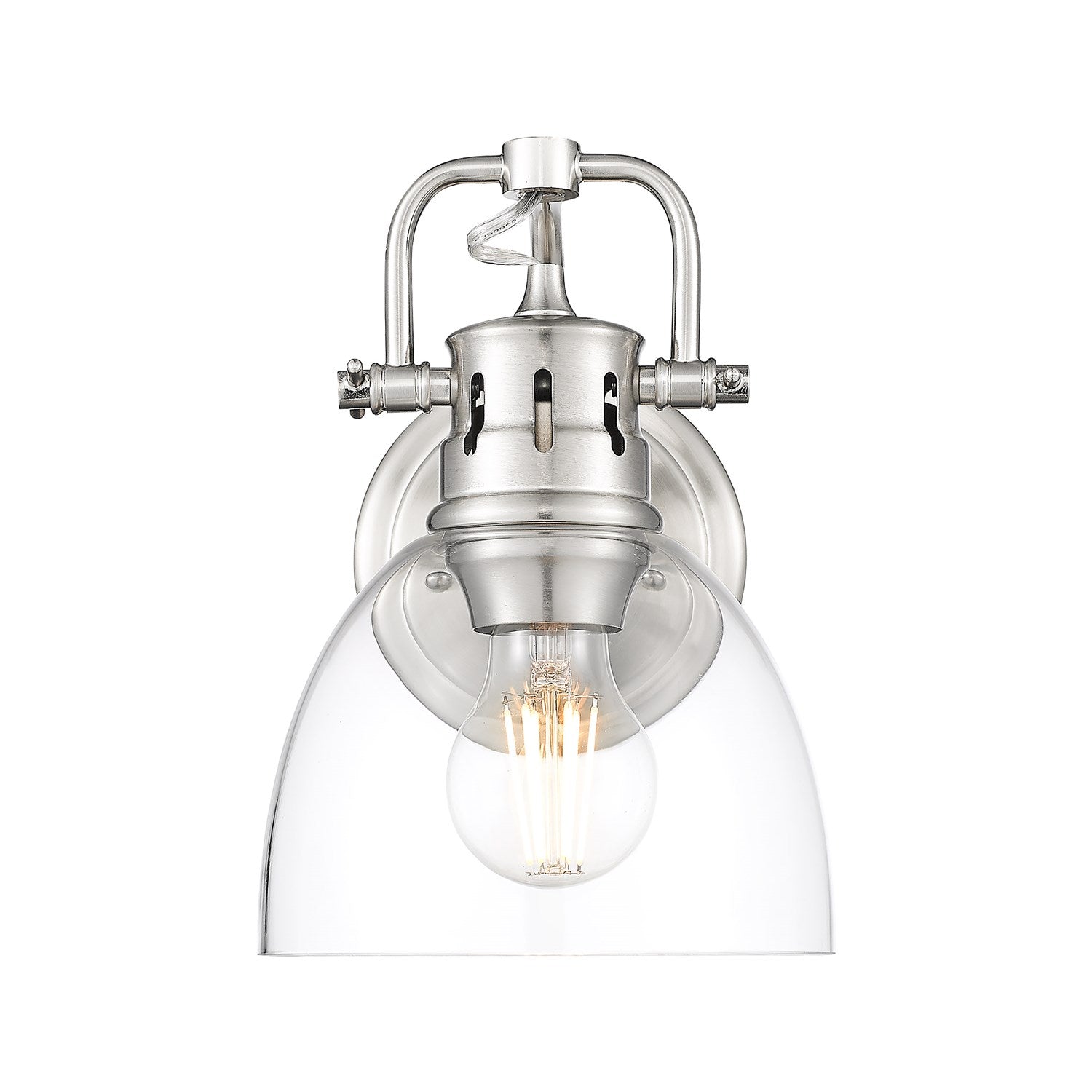 1-Light Bath Vanity In Pewter With Clear Glass by Golden