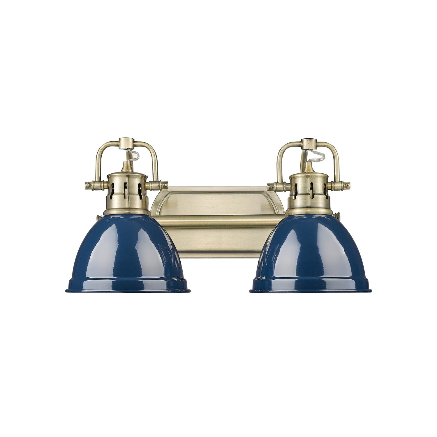 2-Light Bath Vanity InÊAged BrassÊWith Matte Navy by Golden