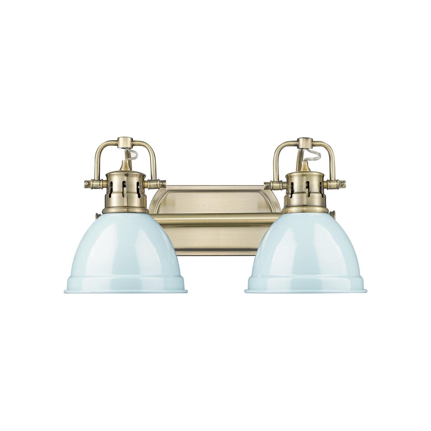 2-Light Bath Vanity InÊAged BrassÊWith Seafoam by Golden