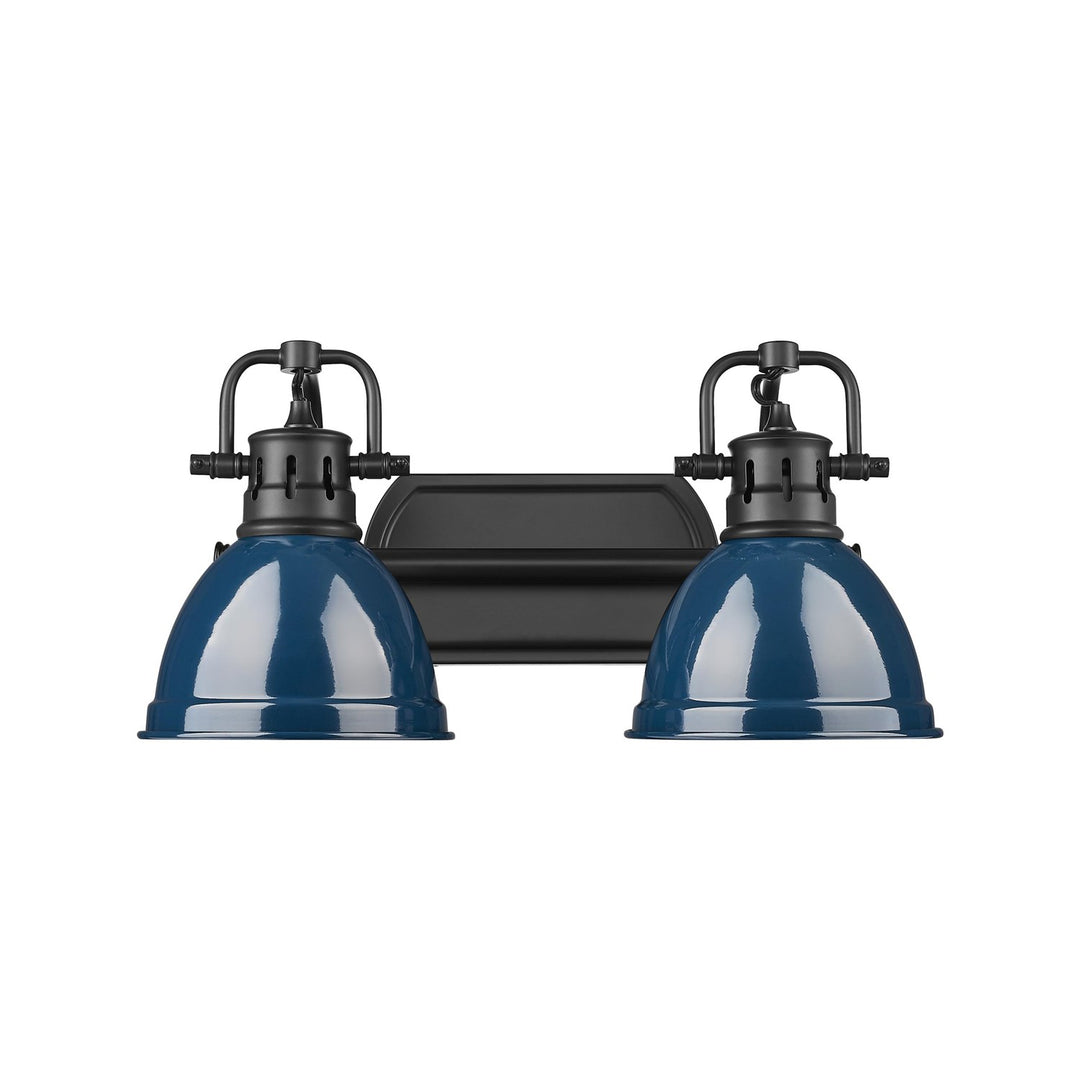 2-Light Bath Vanity InÊMatte BlackÊWith Matte Navy by Golden