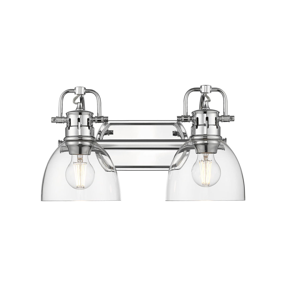 2-Light Bath Vanity InÊChromeÊWith Clear Glass by Golden