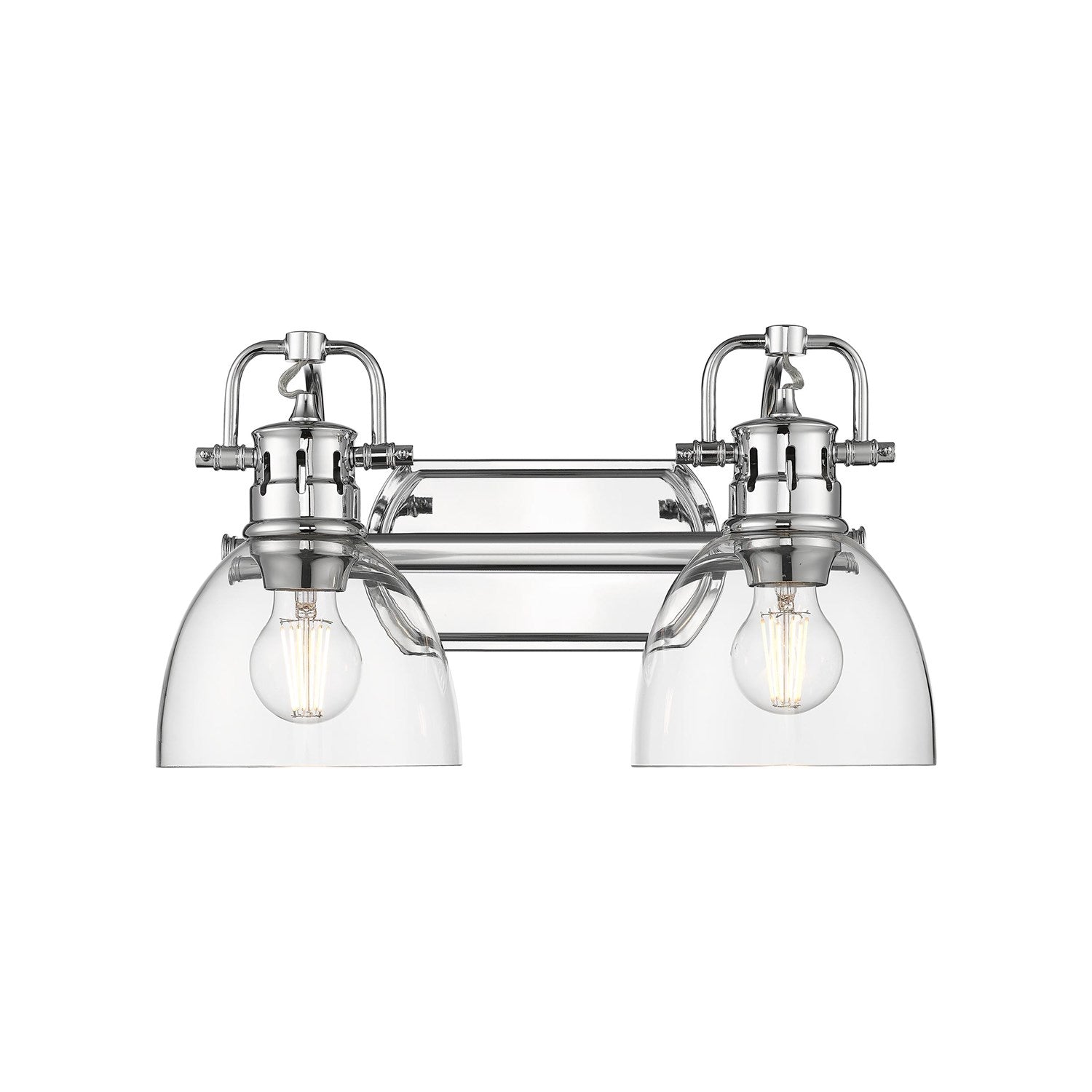 2-Light Bath Vanity InÊChromeÊWith Clear Glass by Golden