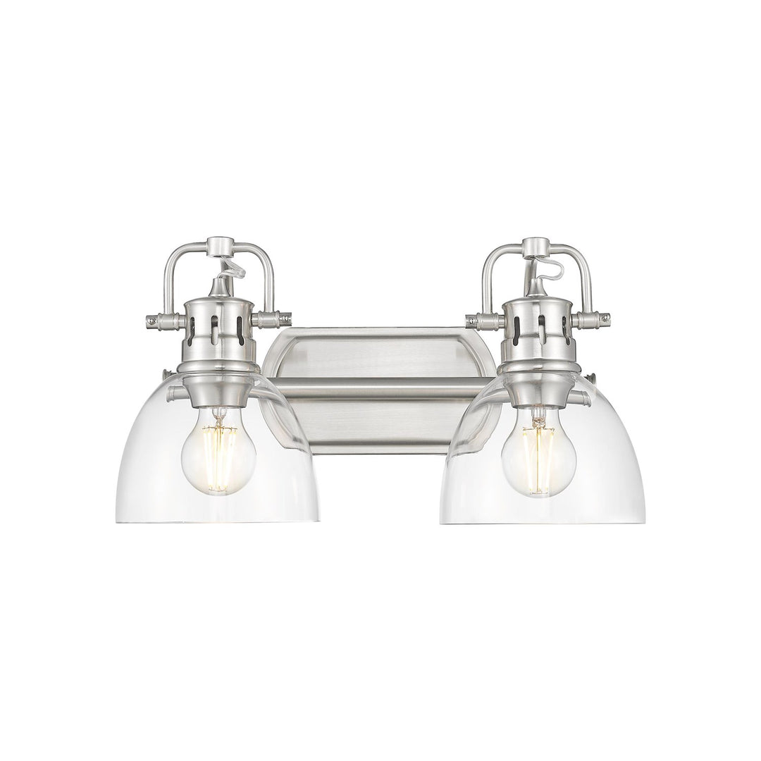 2-Light Bath Vanity InÊPewterÊWith Clear Glass by Golden