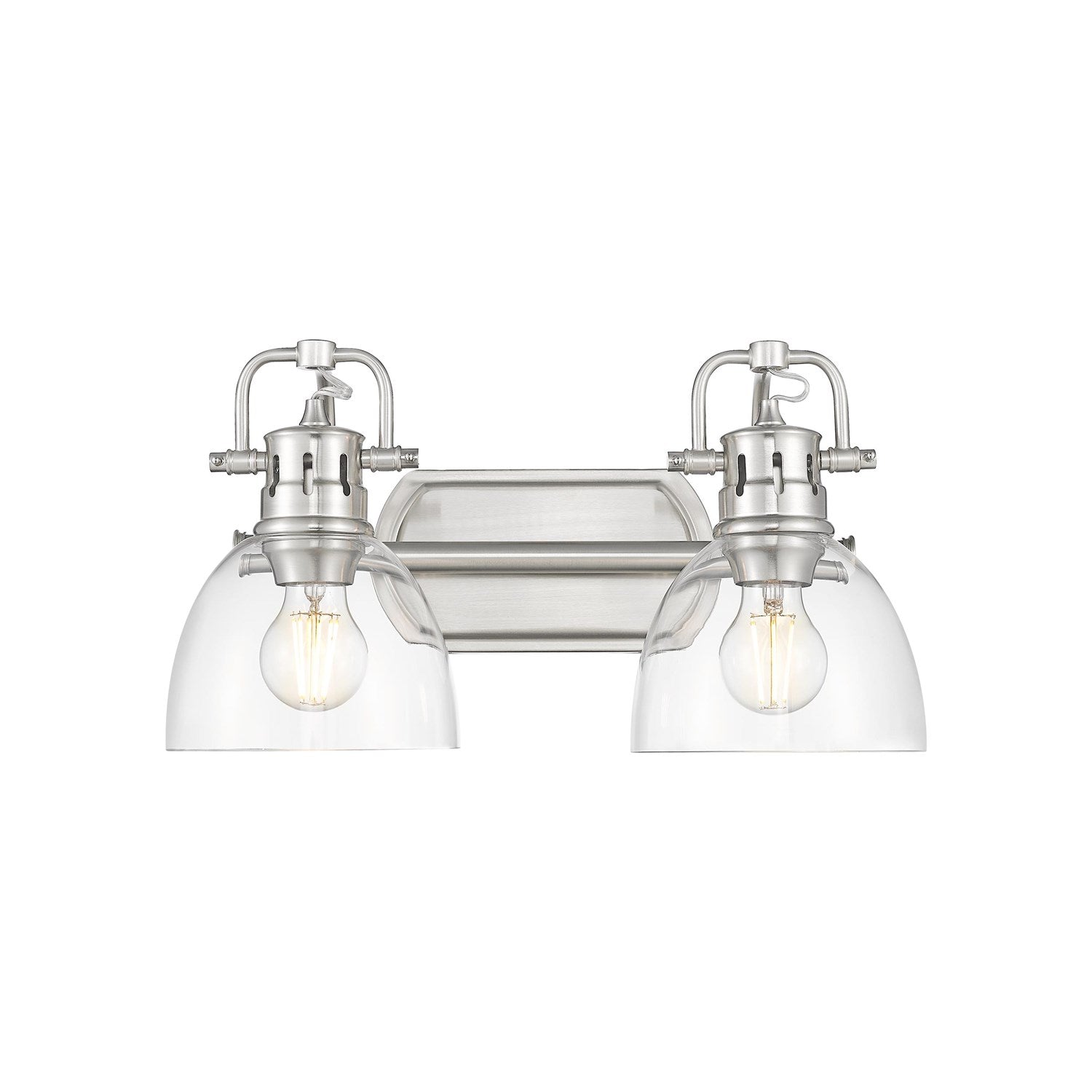 2-Light Bath Vanity InÊPewterÊWith Clear Glass by Golden
