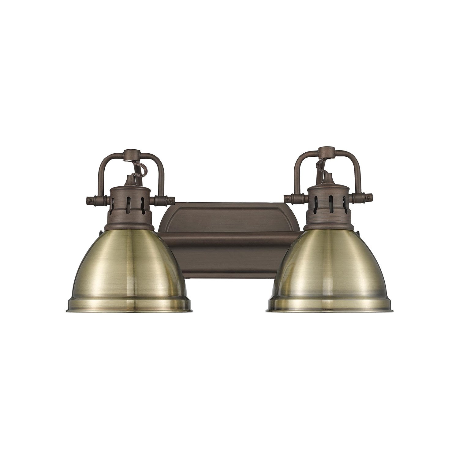 2-Light Bath Vanity InÊRubbed BronzeÊWith Aged Brass by Golden