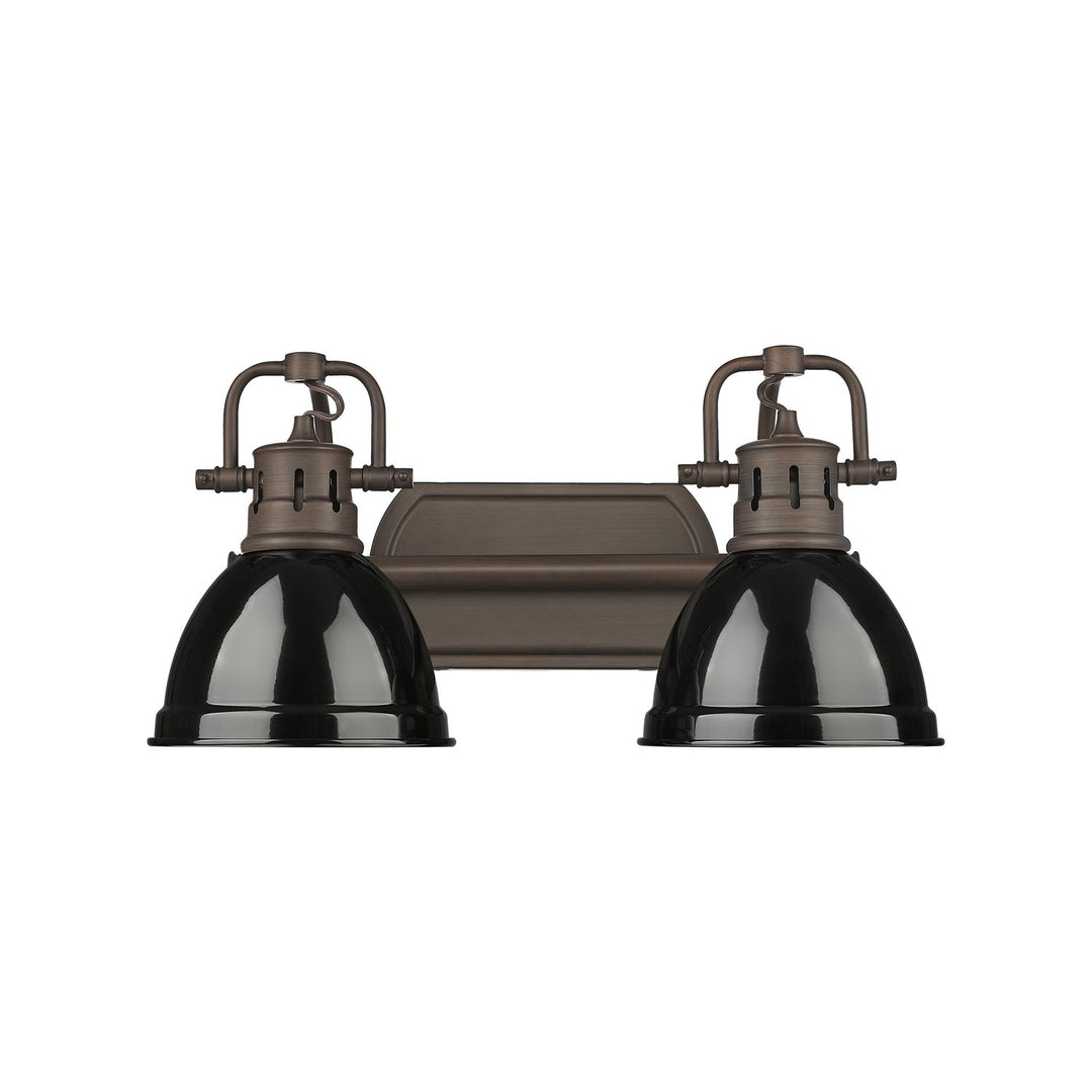 2-Light Bath Vanity InÊRubbed BronzeÊWith Black by Golden