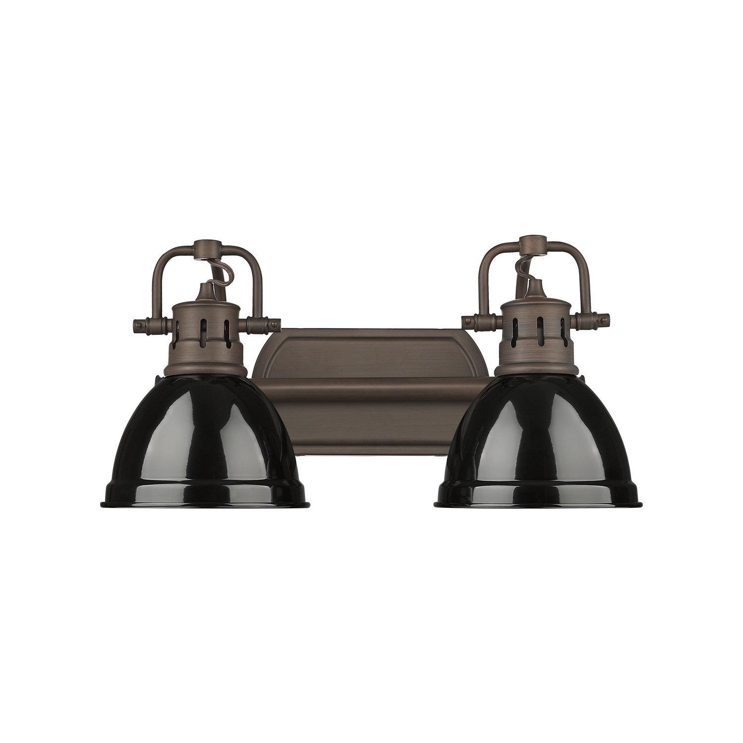 2-Light Bath Vanity InÊRubbed BronzeÊWith Black by Golden