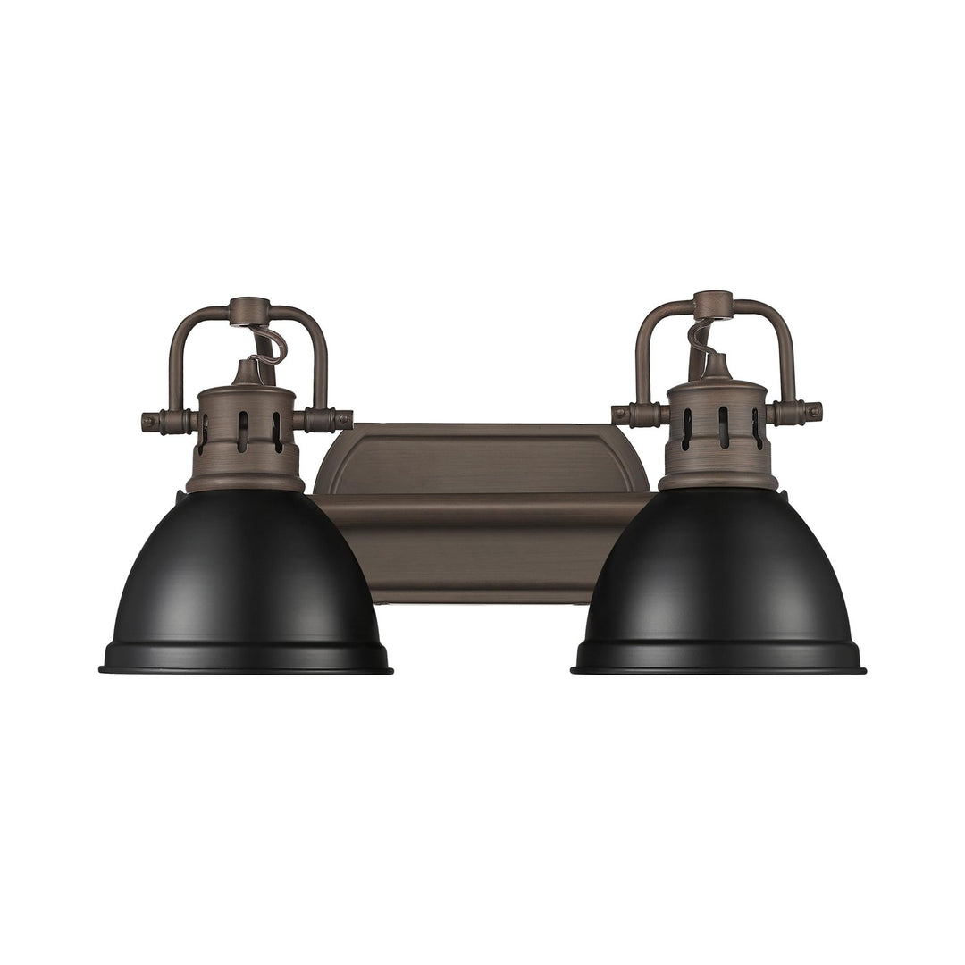 2-Light Bath Vanity InÊRubbed BronzeÊWith Matte Black by Golden