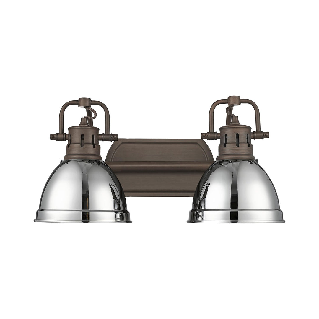 2-Light Bath Vanity InÊRubbed BronzeÊWith Chrome by Golden
