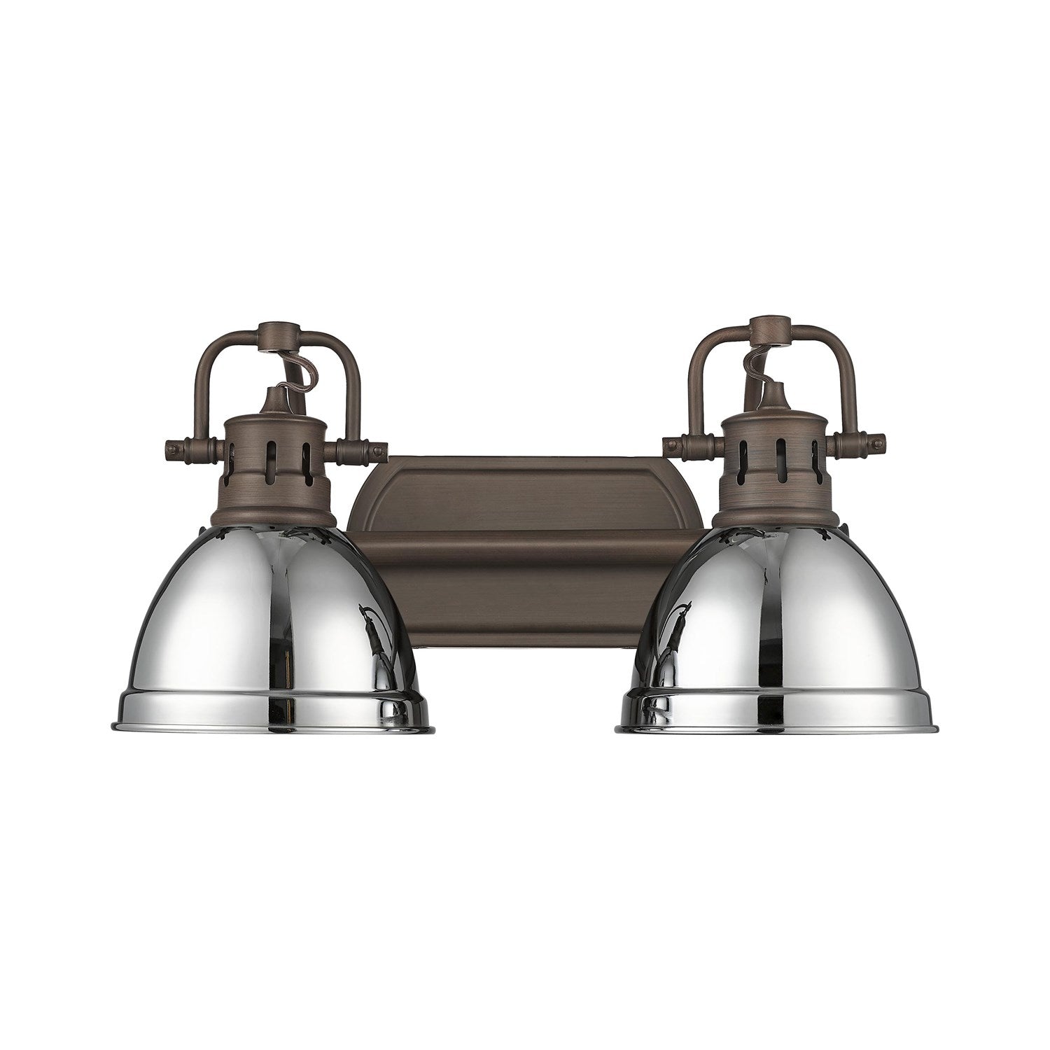 2-Light Bath Vanity InÊRubbed BronzeÊWith Chrome by Golden