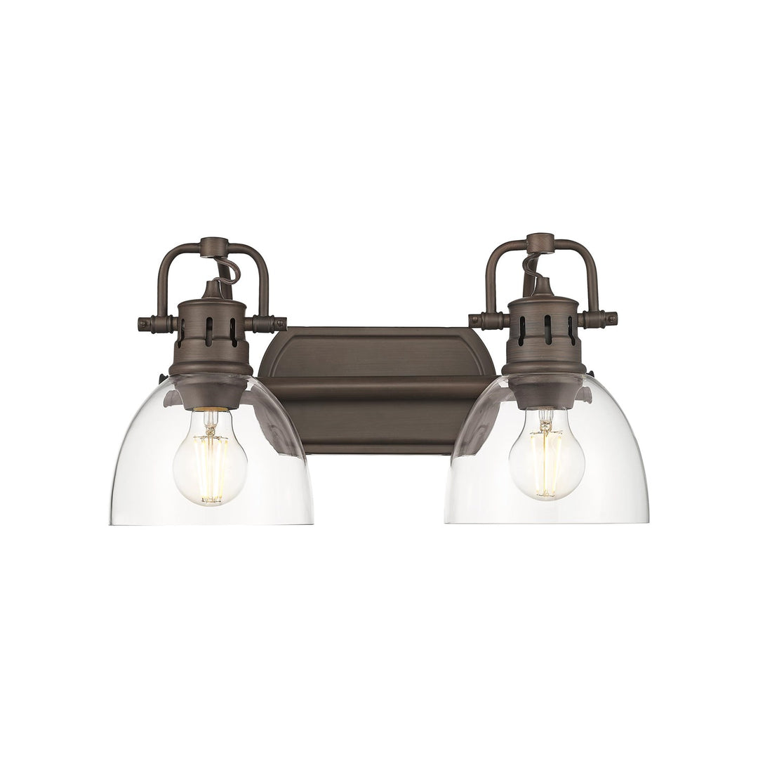 2-Light Bath Vanity InÊRubbed BronzeÊWith Clear Glass by Golden
