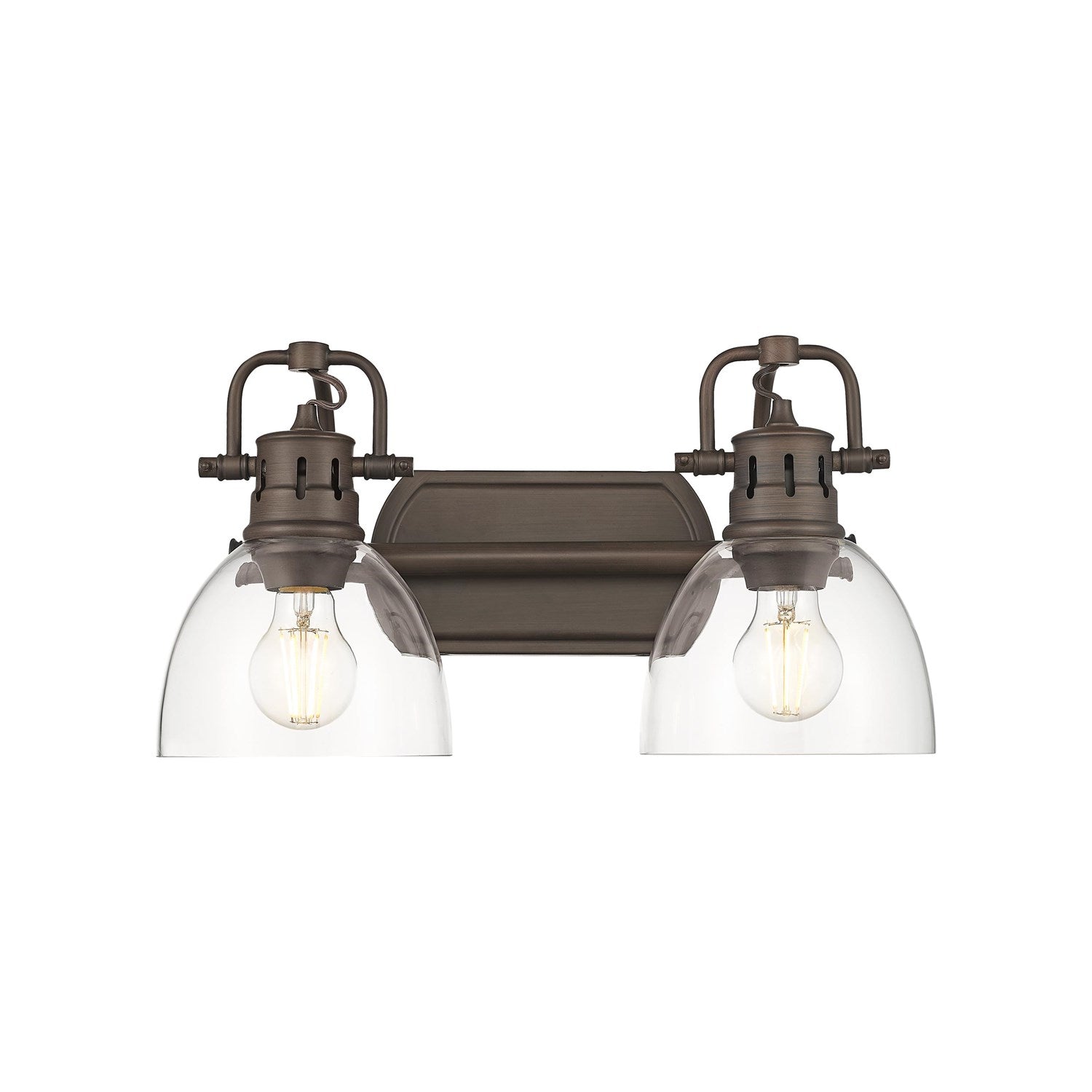 2-Light Bath Vanity InÊRubbed BronzeÊWith Clear Glass by Golden