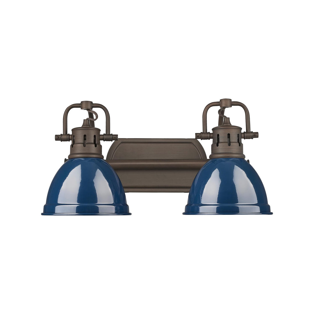 2-Light Bath Vanity InÊRubbed BronzeÊWith Matte Navy by Golden