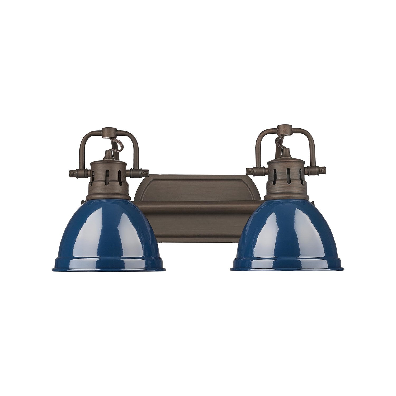 2-Light Bath Vanity InÊRubbed BronzeÊWith Matte Navy by Golden