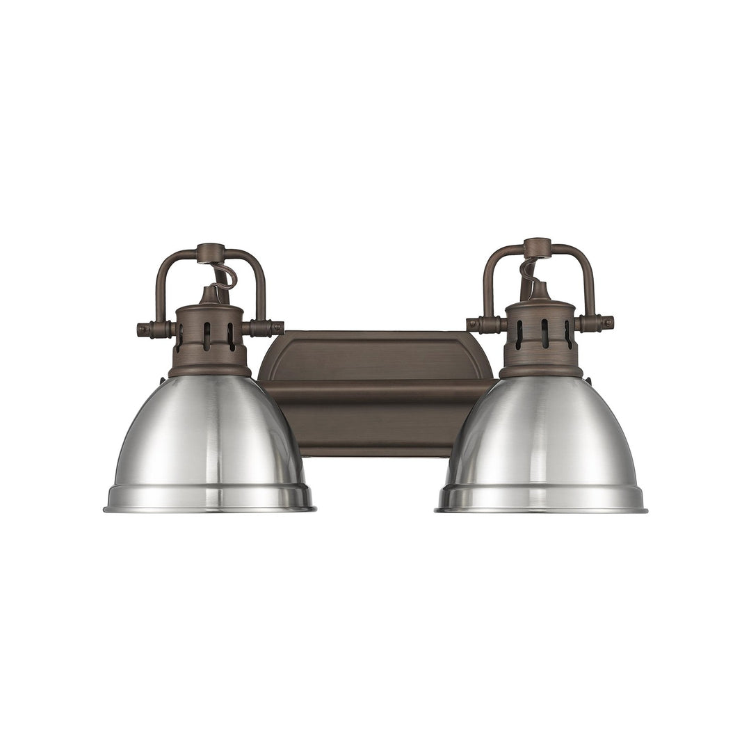 2-Light Bath Vanity InÊRubbed BronzeÊWith Pewter by Golden