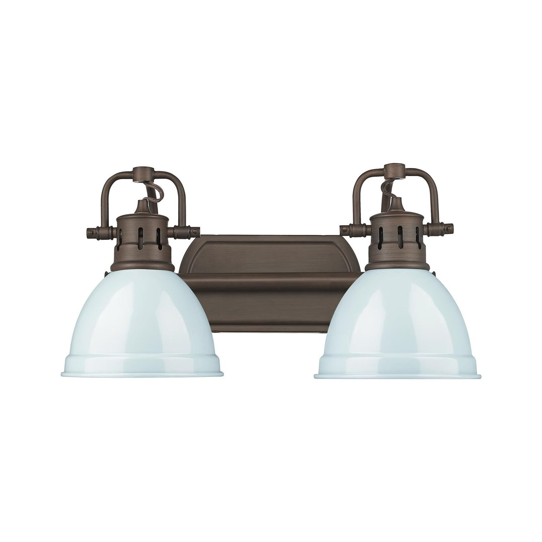 2-Light Bath Vanity InÊRubbed BronzeÊWith Seafoam by Golden
