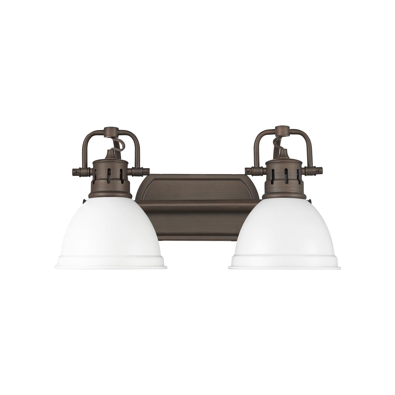 2-Light Bath Vanity InÊRubbed BronzeÊWith Matte White by Golden
