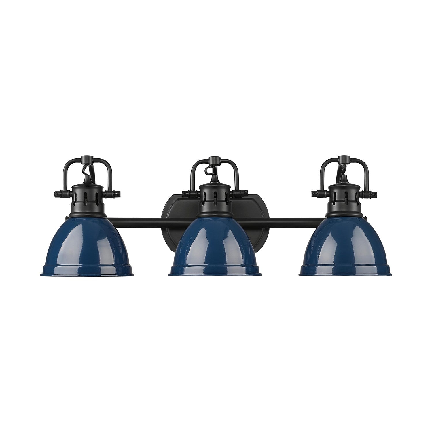 3-Light Bath Vanity In Matte Black With Matte Navy by Golden