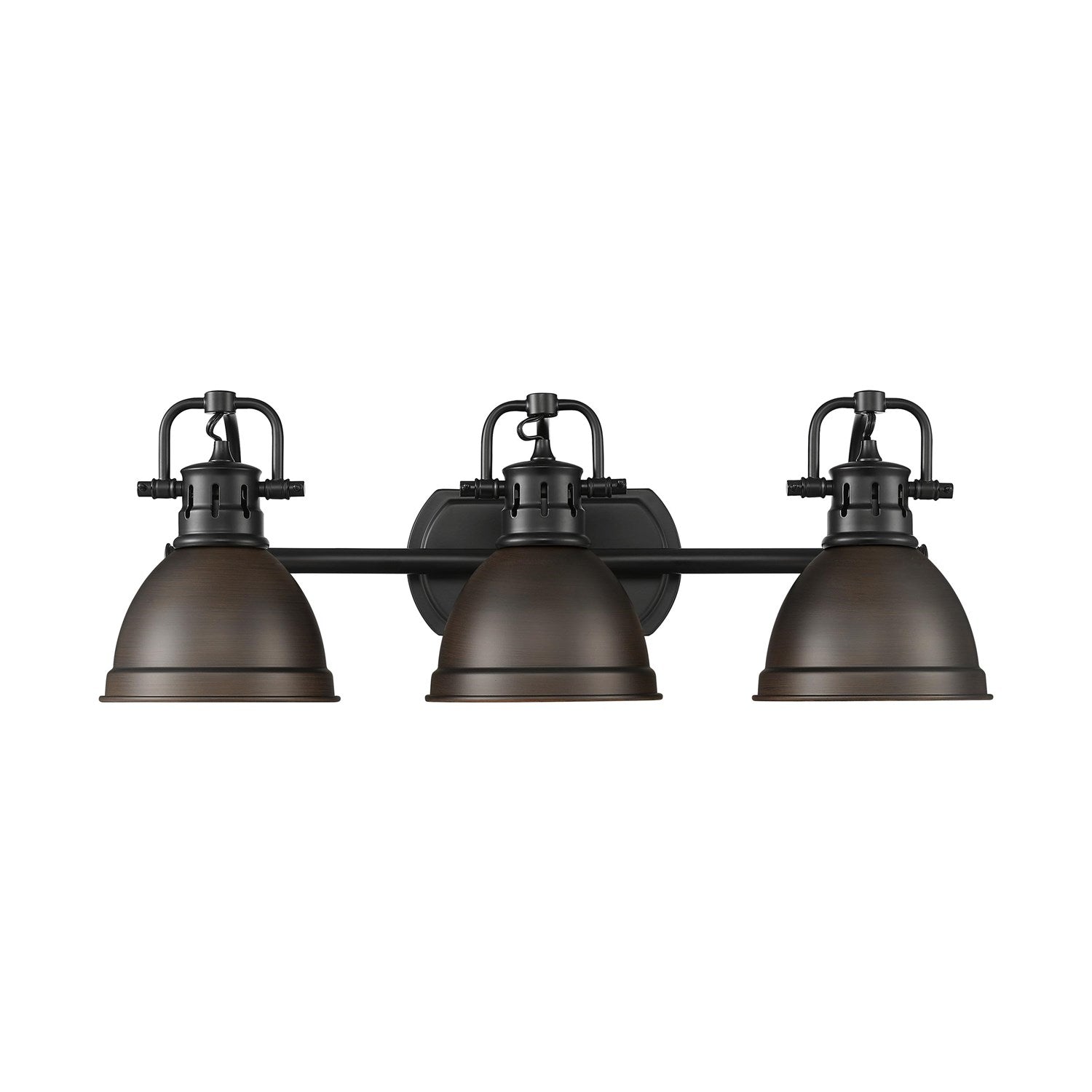 3-Light Bath Vanity In Matte Black With Rubbed Bronze by Golden
