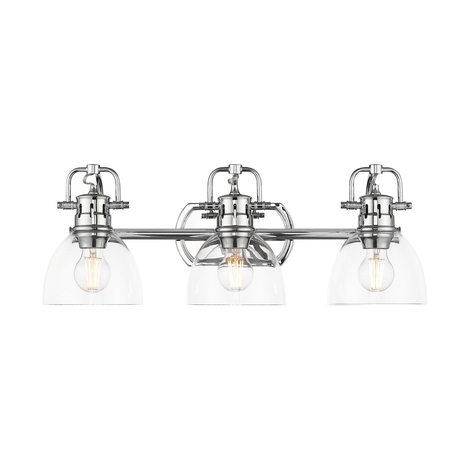 3-Light Bath Vanity In Chrome With Clear Glass by Golden