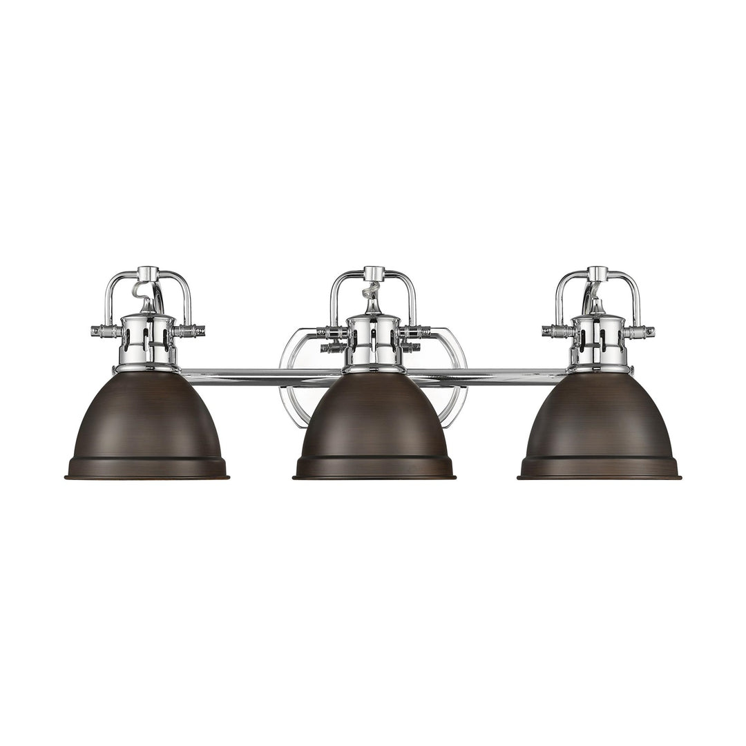 3-Light Bath Vanity In Chrome With Rubbed Bronze by Golden