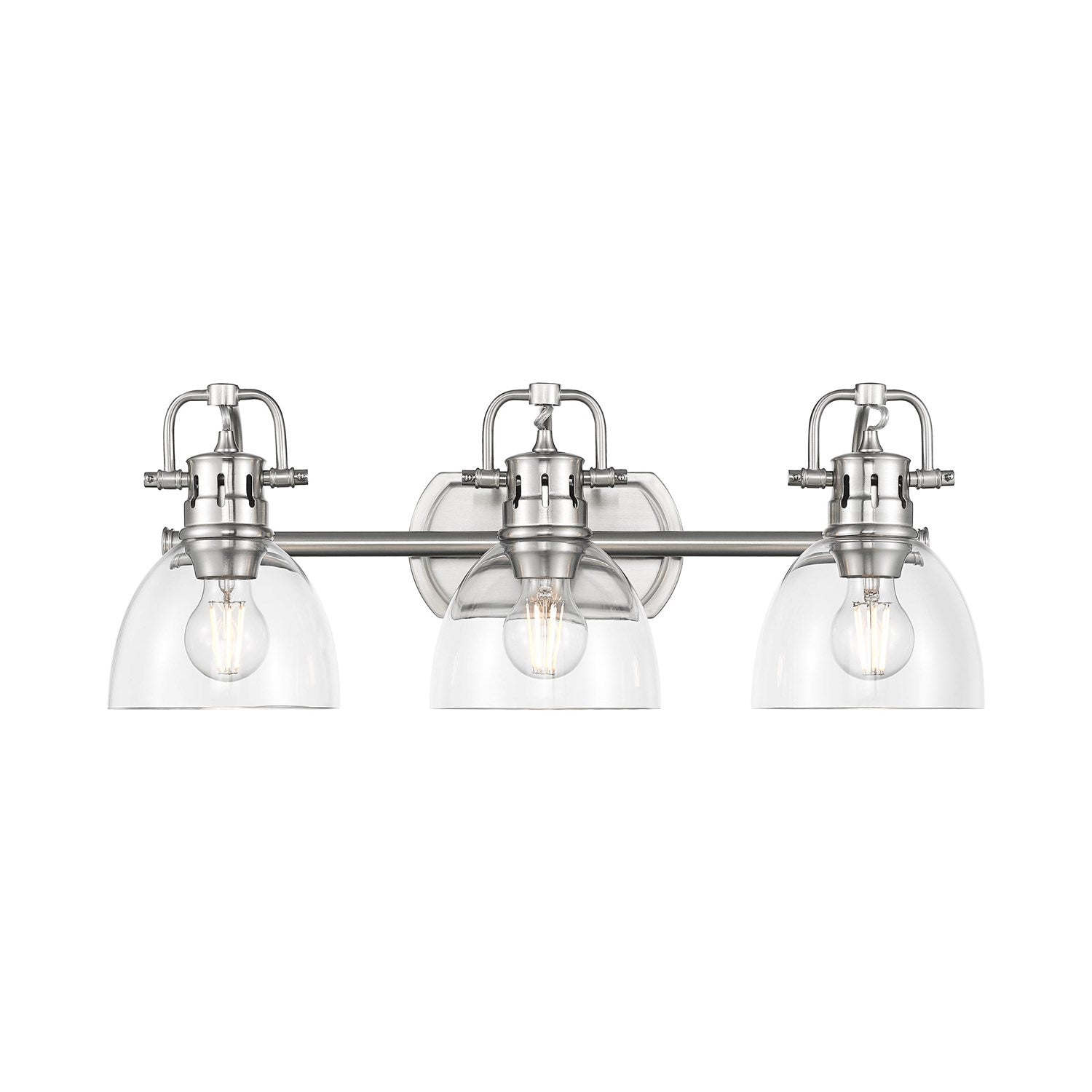 3-Light Bath Vanity In Pewter With Clear Glass by Golden