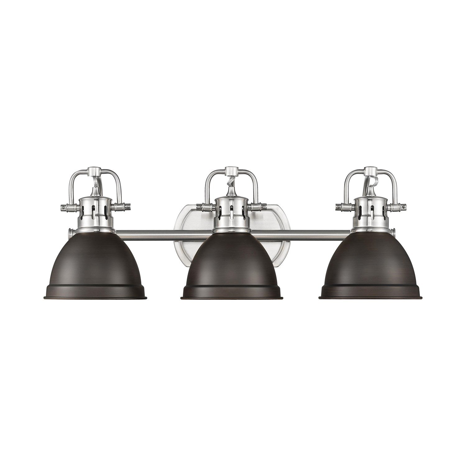 3-Light Bath Vanity In Pewter With Rubbed Bronze by Golden