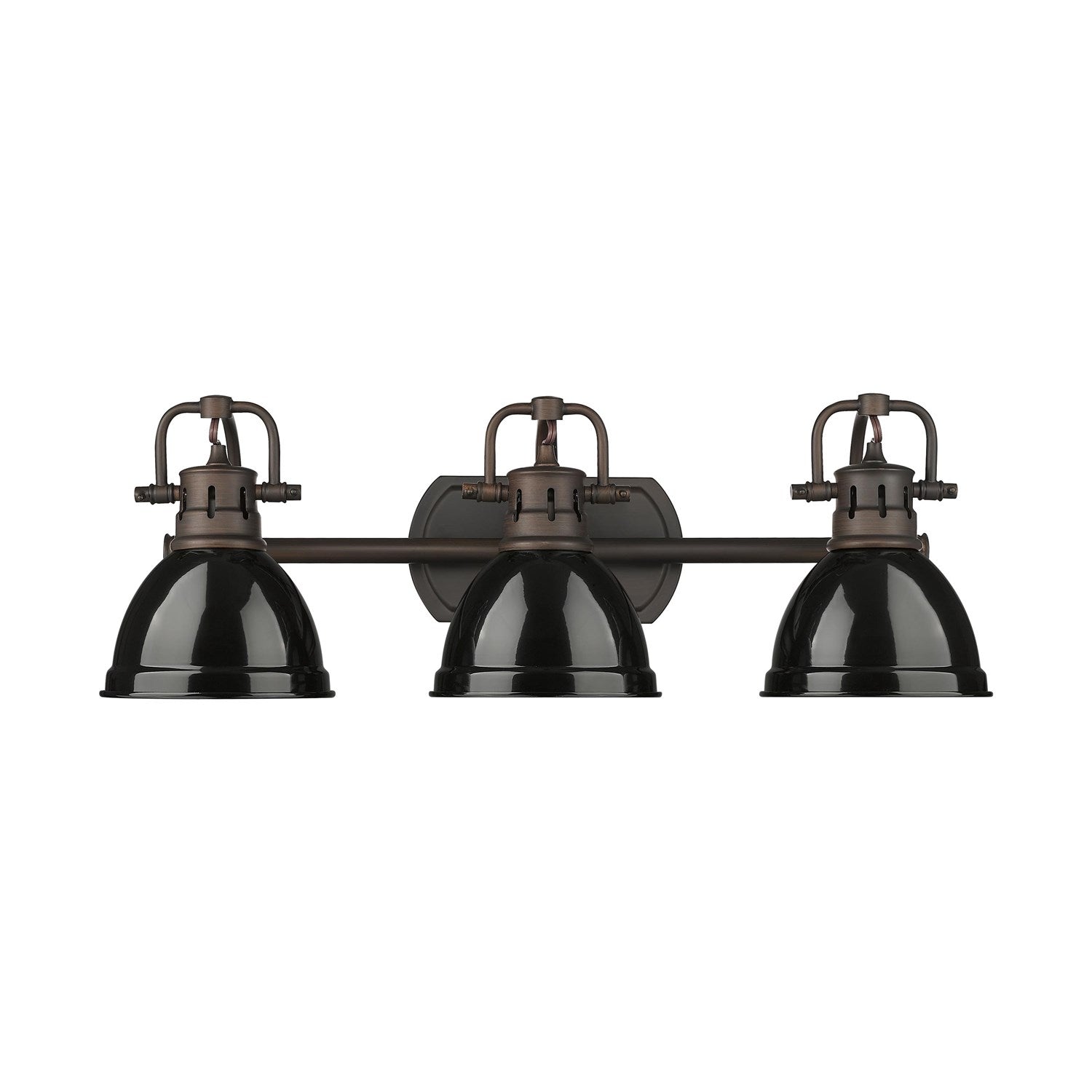 3-Light Bath Vanity In Rubbed Bronze With Black by Golden